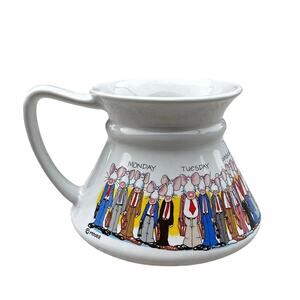 70’s Moodz By Papel Work Week Rat Race Ceramic No Spill Coffee Mug Office